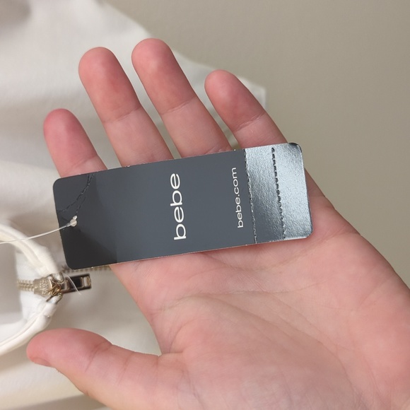 NWT Bebe White Cropped Halter Top - Picture 4 of 13